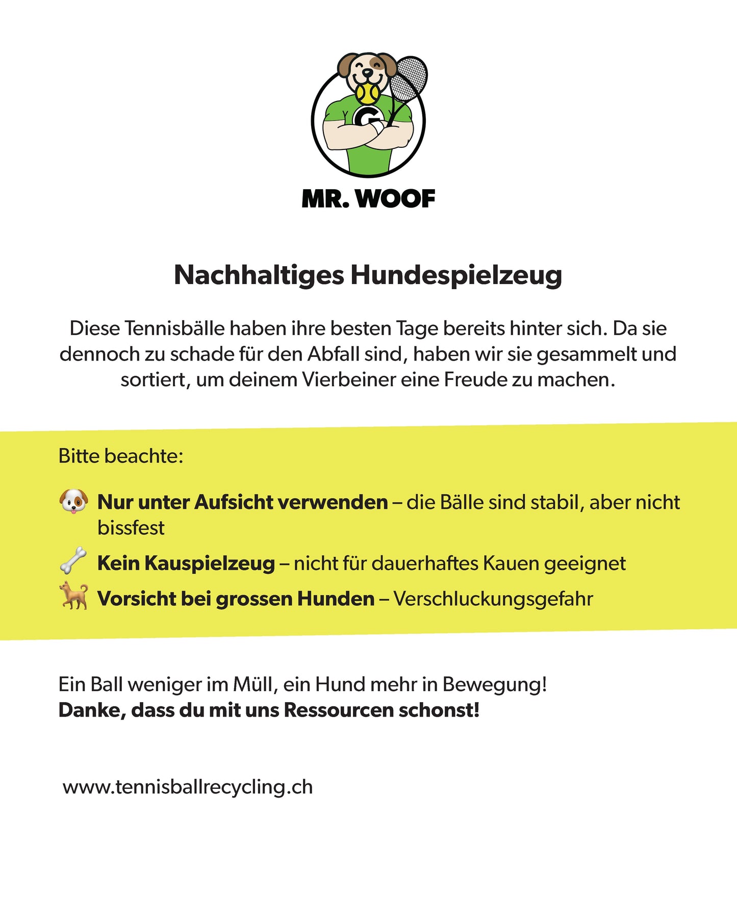 Jouet à lancer pour chiens : balles de tennis réutilisées