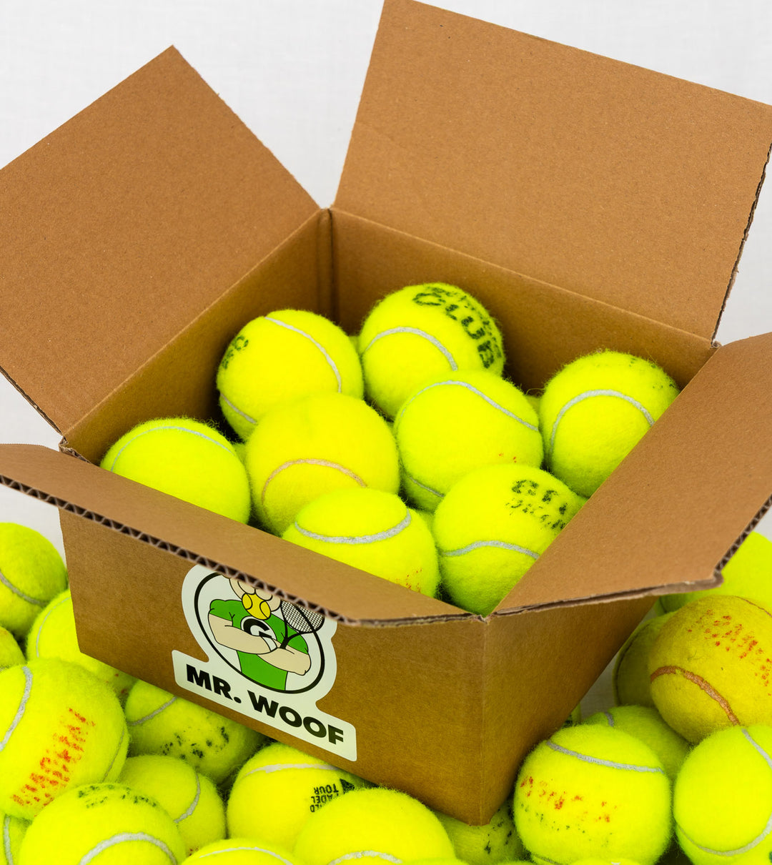 Gioco da riporto per cani: palline da tennis riutilizzate