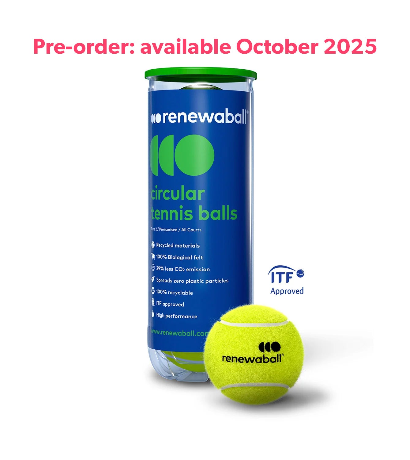 Renewaball | Palline da tennis in materiale riciclato 3 palline da tennis