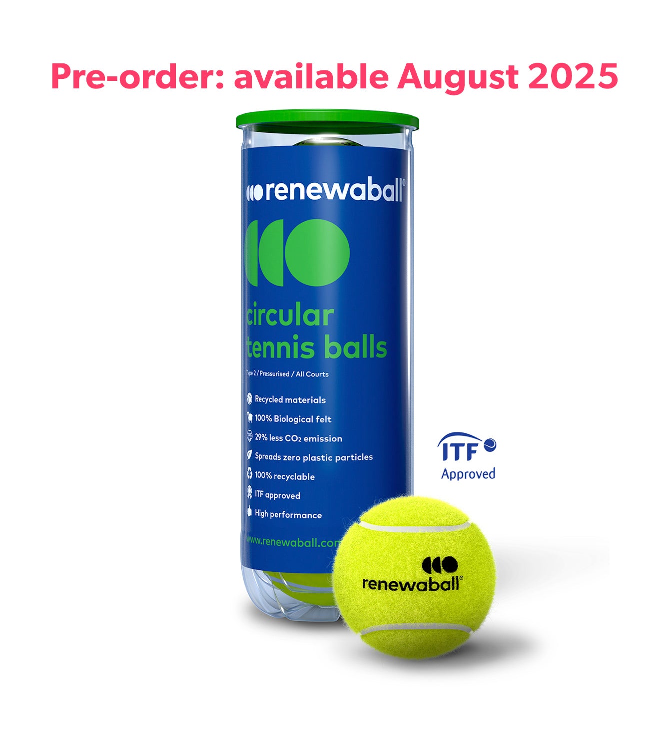 Renewaball | Palline da tennis in materiale riciclato 3 palline da tennis