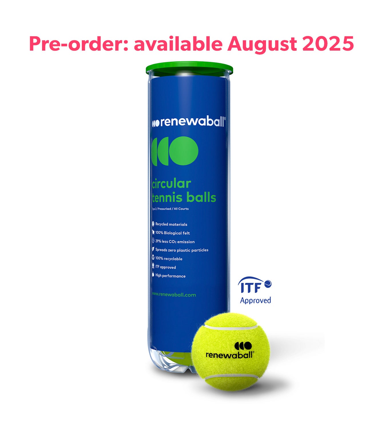 Renewaball | Palline da tennis in materiale riciclato 4 palline da tennis